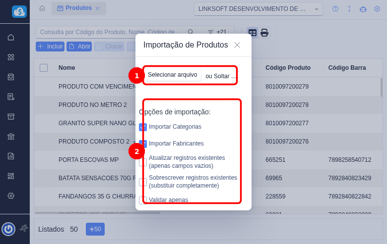 Tela de listagem de tags